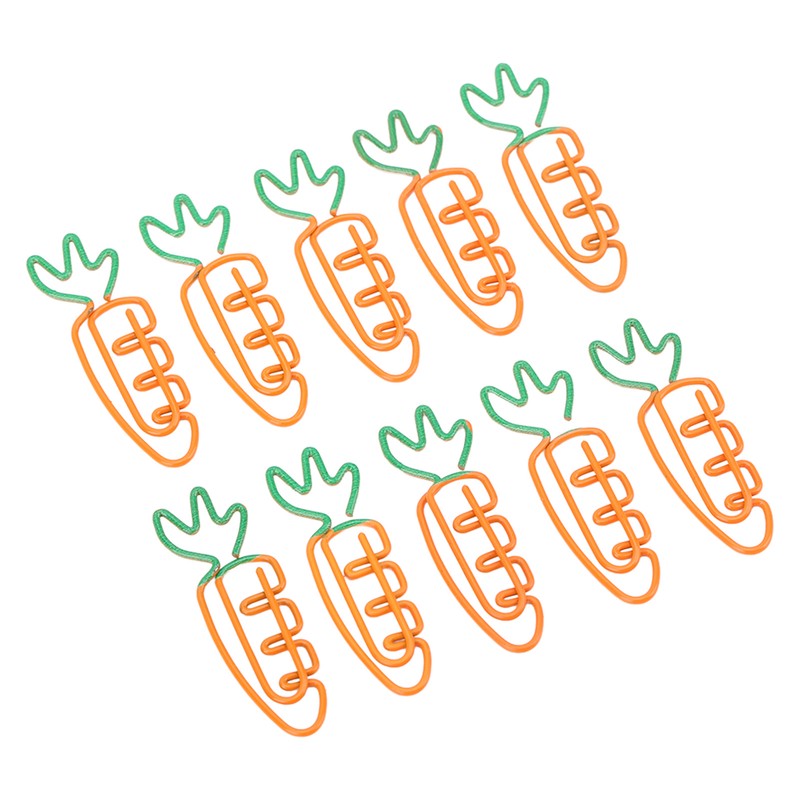 100Pcs Carrot Paper Clips Carrot Style Electroplated Metal Nonslip Rustproof