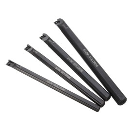 Metal Lathe Turning Tool Kit 4 PCS S07K/ S08K/ S10K/ S12M-SCLCR06 Boring Bars 10 PCS CCMT060204 Carbide Inserts 4 Plum Wrenches for Small Hole Machining