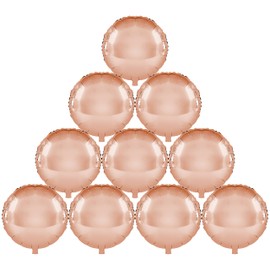 DekoRex Foil Balloons Round Pack of 10 45 cm Birthday Party Decoration (Colour: Rose Gold)