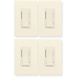WACD-LA-SP-L Pack of 4 Wi-Fi Smart Dimmer Switch, Light Almond, 120V, Flush-Mount, Single-Pole, 3-Way, Compatible with Smart Home Ecosystems