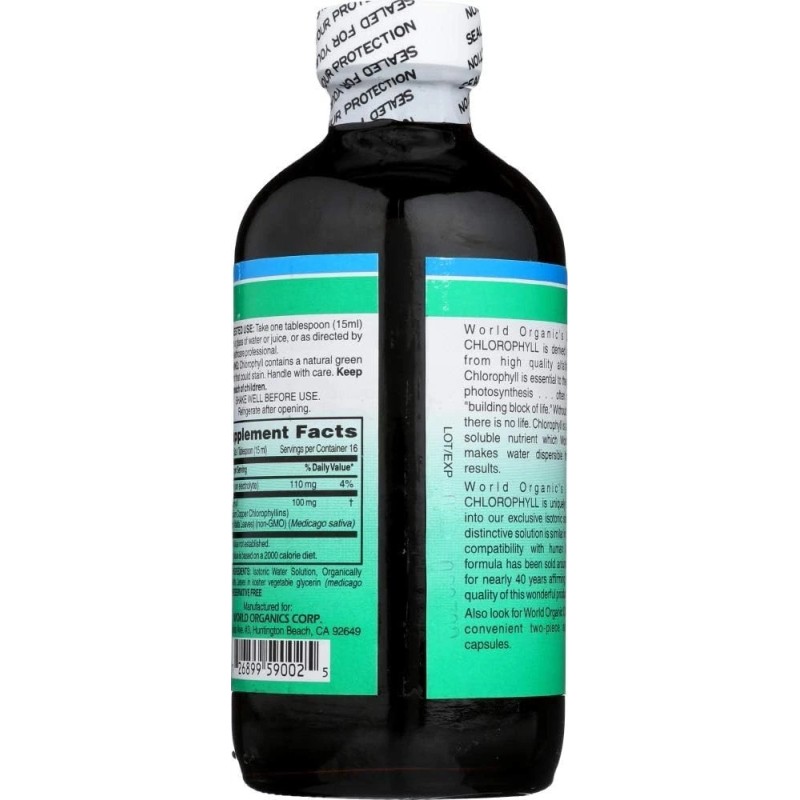 World Organic 100mg Liquid Chlorophyll - 16 Oz EXP 4/24