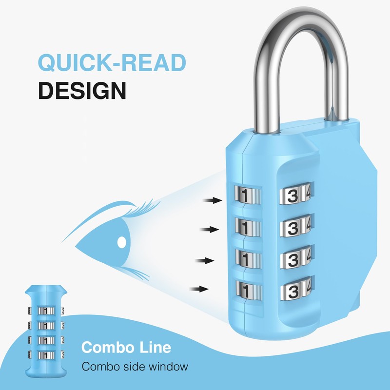 Puroma 1 Pack Combination Lock for Locker 4 Digit Outdoor