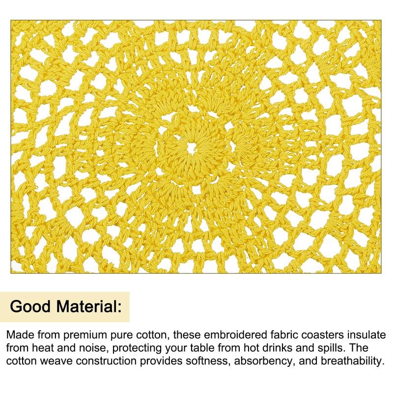 sourcing map Crochet Doilies, 4Pcs 8" - Handmade Crochet Cotton