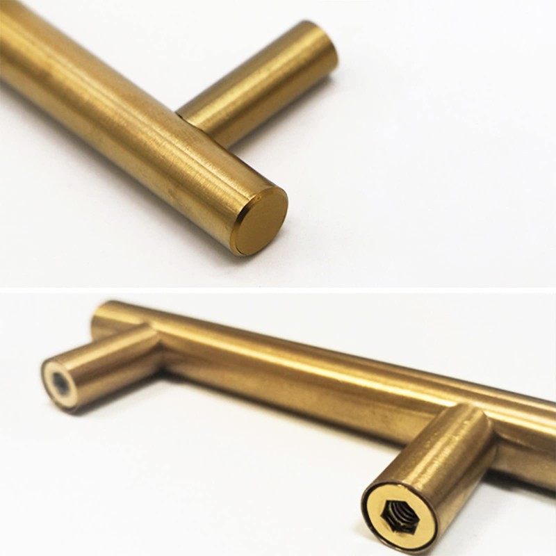 SPDYCESS Pack of 10 T Bar Handles, Brushed Cabinet Door