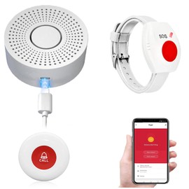 WiFi - Botón de llamada inalámbrico de alerta de enfermera, avisador de emergencia en casa para pacientes mayores