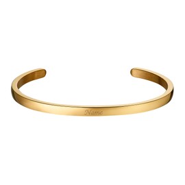 Heideman Women's Bracelet with Engraving Friendship Bracelet Made of Stainless Steel Silver, Gold or Rose Gold Coloured Matte Bangle for Women with Saying, Length Adjustable, Stainless Steel, gold-plated