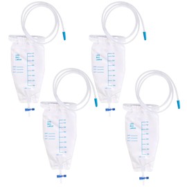 Pack of 4 750 ml Urine Bag Leg Bags: Leg Bag Urine Drainage Bag, Urine Collection Bag Drainage Bag with 2 Straps, Urine Bag with Valve and T-Drain, Urine Drainage Bag, Drainage Bag
