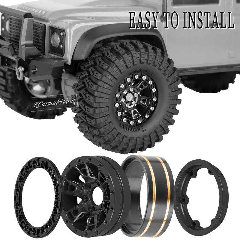 RCarmubWow RC 1.3 Beadlock Wheels Single & Dually for 1/18