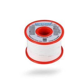 BNTECHGO 24 Gauge Silicone Wire Spool 50 ft White Flexible 24 AWG Stranded Tinned Copper Wire