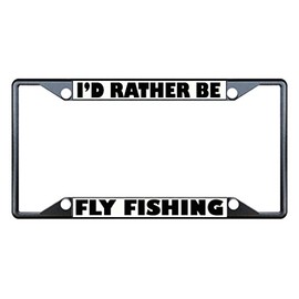 Fastasticdeals I'd Rather Be Fly Fishing License Plate Frame Tag Holder Cover