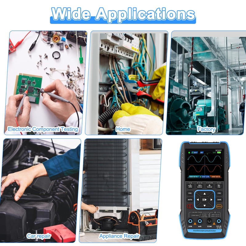 3 in 1 Handheld Oscilloscope Multimeter DDS Generator with 2