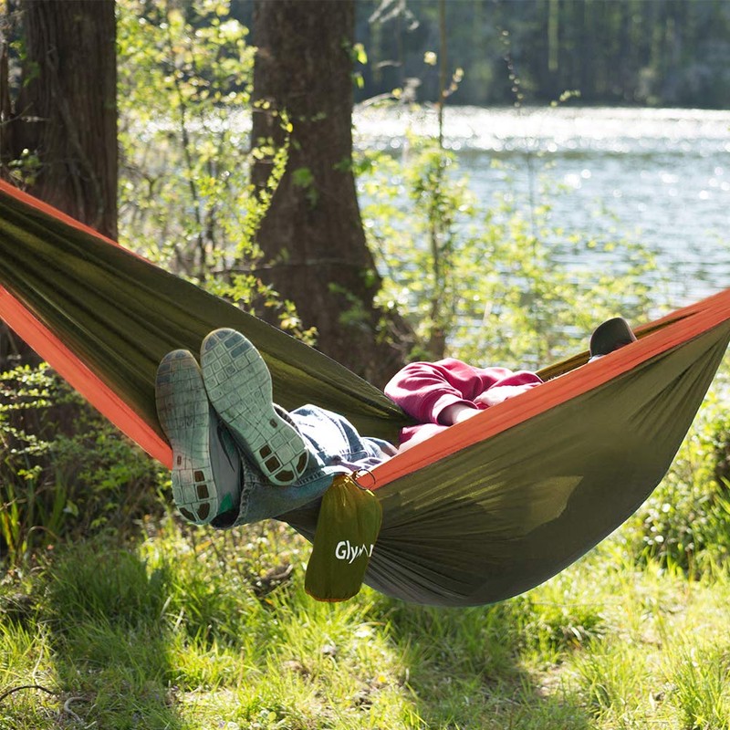Glymnis Camping Hammock for 2 Person Nylon Lightweight Portable Double