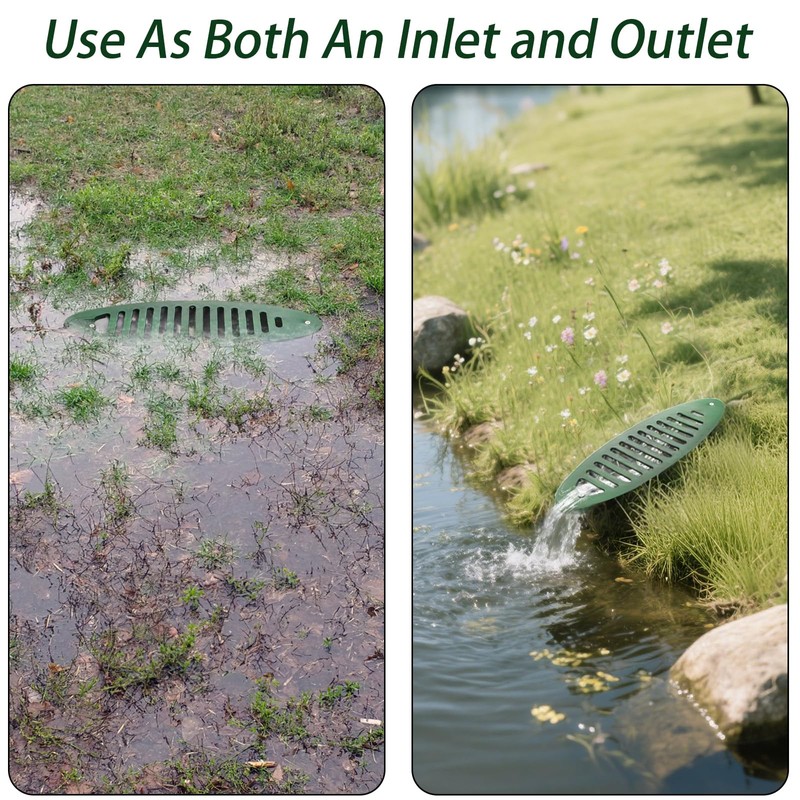 Mezchi 2 Pack 4 Inch Green Angled Drainage Grate, Yard