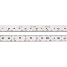 Starrett Full Flexible Steel Rule with Satin Chrome Finish, Quick Reading, and Millimeter Graduation - 30 Graduation, 150mm Length, 0.4mm Thickness - C330-150