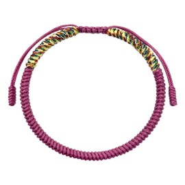 LAMIBEE Pink Lucky And Protection Bracelet, Pink Hand Braided Rope Thread, Surfer Bracelet, Wrist Wrap Bracelet, String Rope Bracelet for Him Her, Women Men (Pink)