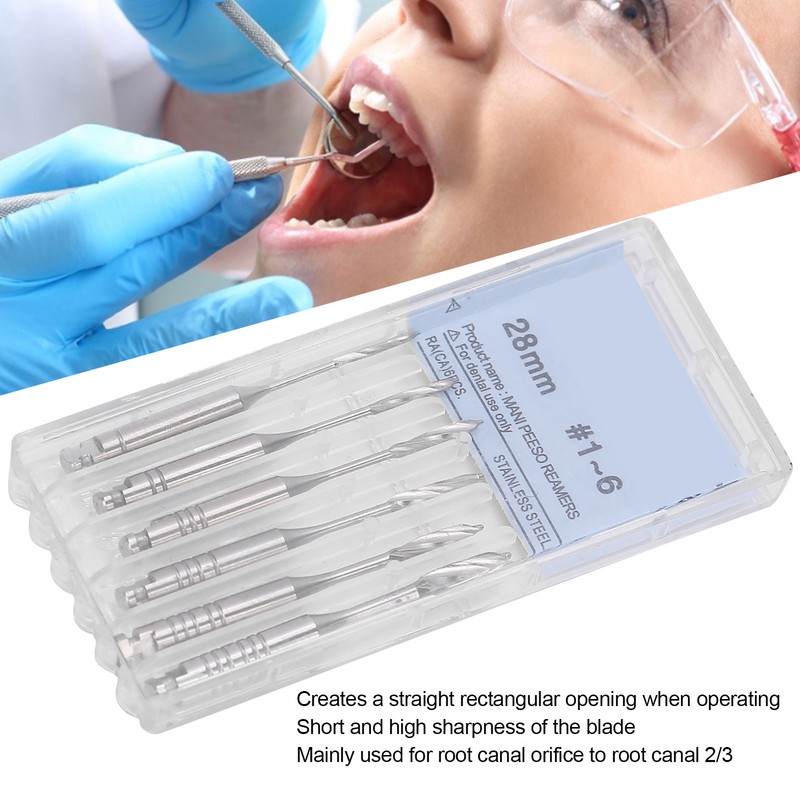 6pcs Dental Peeso Reamers Drill File Endodontic Files for Endodontic