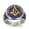 SMANXEY Freemason Blue Lodge Classic Symbol Entry Ring for Men