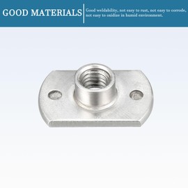 QUARKZMAN M6 Welding Nuts x 25PC Carbon Steel Weld Middle Hole Tab Weld Nuts 2 Projection for Furniture Machinery [Silver Tone]