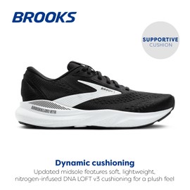 Brooks Women’s Adrenaline GTS 24 Supportive Running Shoe - Black/White - 9 Wide