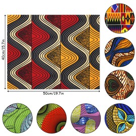 African Fabric,8 PCS African Ankara Print Fat Quarters Fabric Bundles,20 x 16 Inches/50 x 40 cm Cotton Polyester Quilting Fabric Material Scraps for Sewing Clothes Crafting Projects Patch Work