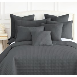 Southshore Fine Linens - VILANO Springs - Pair of Quilted Pillow Sham Covers (No Inserts), 22" x 22", Slate