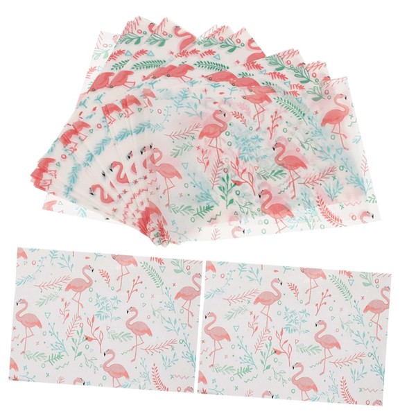 Mikinona 200Sheets Flamingo Nougat Candy Wrappers Food Packing Paper for