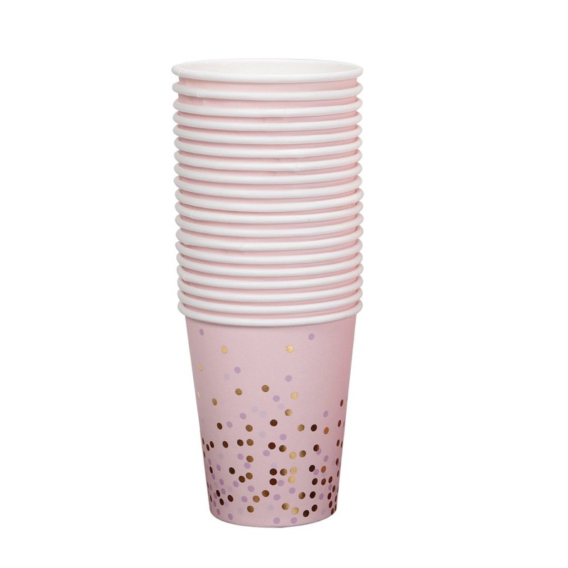 Geeklife Gold Paper Cup, Glitter Gold Foil Disposable Paper Cups