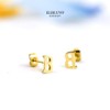ELBLUVF 18k Silver Gold Plated Stainless-steel a Pair 26 Alphabet