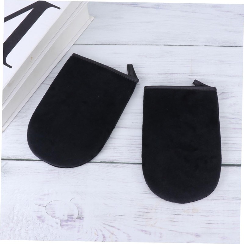 Guantes Autobronceadores Negros de Esponja, 2 Piezas Aplicación Uniforme y