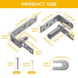 goldenwarm Self-Return Saloon Door Hinges, 2 Set – 304 Stainless Steel Double Action Swinging Hinges, Self-Closing for Café, Louvre, and Swinging Doors
