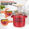 ONEARF Bacon Grease Container with Strainer - Large 46OZ Red