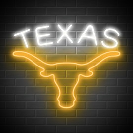 TEXAS Longhorn Neon Sign for Wall Decor -Adjustable Brightness LED Bull Neon Light Signs, Cow Neon Signs - USB Powered Hanging Neon Sign for Game Room, Man Cave, Bar