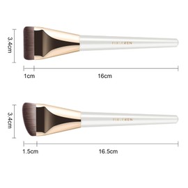 Fixleren 2 PCS Foundation Pinsel,Make up Pinsel,Ultra Thin Foundation Brush,Puderpinsel für Flüssiger Fondation Damen,Beauty Geschenke für Frauen Mädchen. (weiß)