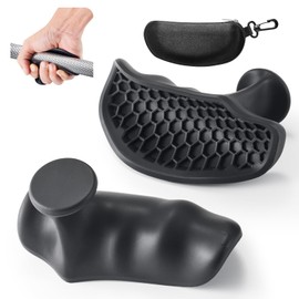 Weielt Anti-Slip Gym Hand Grips for Weight Lifting, Rubber Workout Gloves for Men and Women, Crosstraining Palm Grips Ergonomics Shaped Hand Protection for Men Exercise Bodybuilding (Black 2Pack)