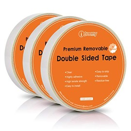 i frmmy Cinta adhesiva transparente extraíble de doble cara, sin residuos, 0.7 pulgadas x 13 yardas (3 rollos)