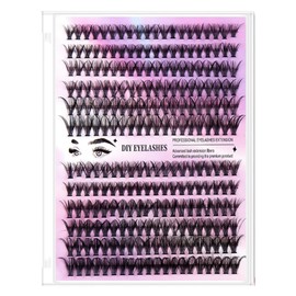 Self Adhesive Lash Clusters, Reusable No Glue Self Adhesive Eyelashes Extension Kit with Nature look