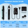 Aquarium Heater, Fish Tank Heater with Digital Controller, Adjustable Submersible
