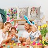 Qunkun Easter Cushion Cover, Pack of 6 Easter Bunny Cushion
