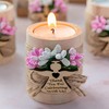 Ju's Favors Wooden Candle Holders Set of 10 for Baptism