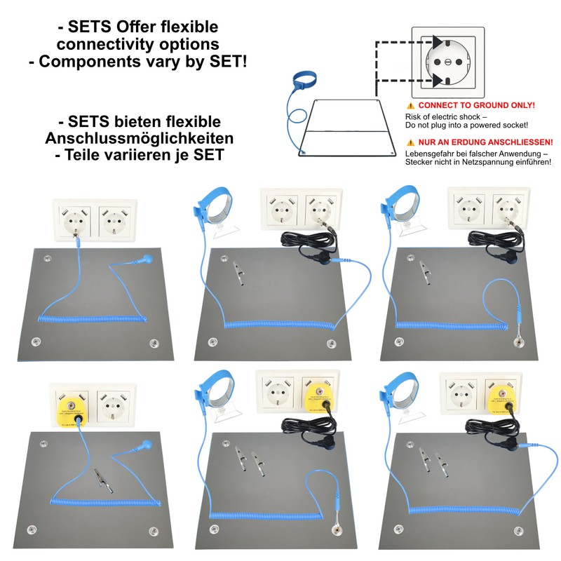 Minadax ESD Computer Table Mat 40 x 30 cm Antistatic