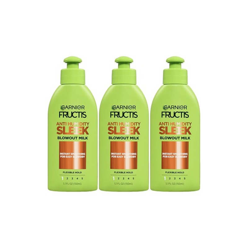 Garnier Hair Care Fructis Style Anti-Humidity Smoothing Milk, 3 Count