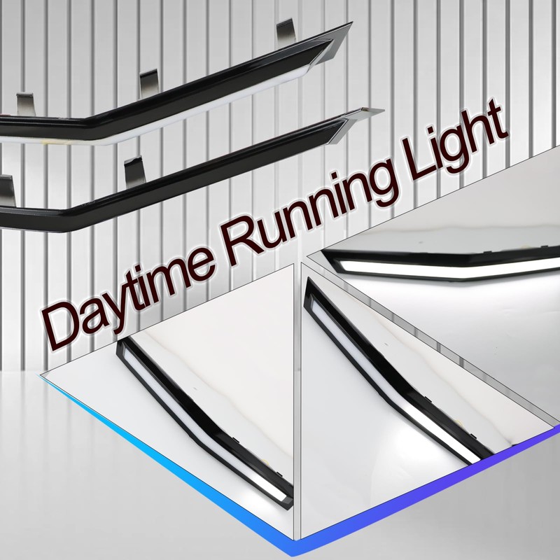 BINQIGOO 2Pcs Grille Lights LED Bar Front Switchback White&Amber LED