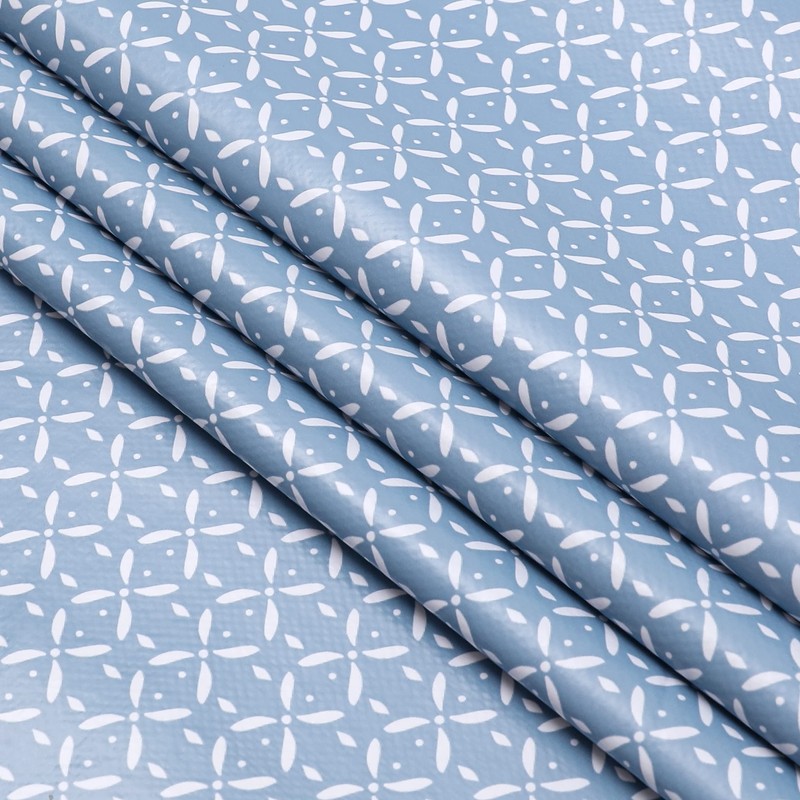 Home Direct Oilcloth Tablecloth Washable Round 140 cm (Blue Grey)