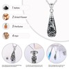 925 Sterling Silver Urn Pendant Necklace Teardrop Cremation Jewelry for