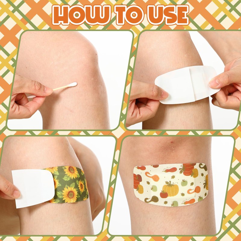 Geiserailie 50 Pcs Large Waterproof Bandages 2'' x 4'' Adhesive