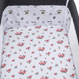 Bassinet Sheets 4 Pack Compatible with Arm's Reach Co-Sleeper Bassinet,Stretchy Ultra Soft Floral/Pink
