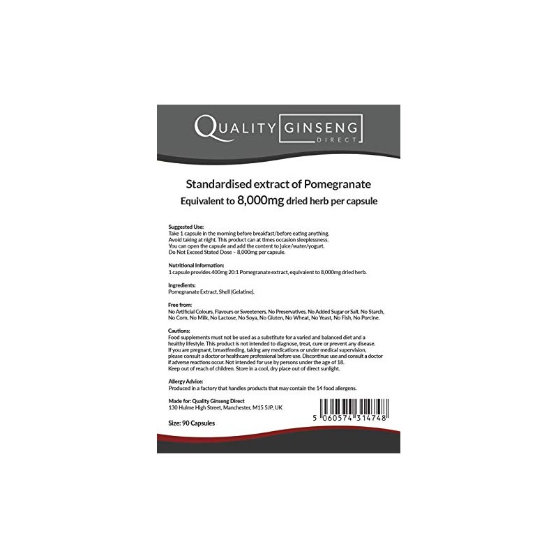 Pomegranate | 8,000mg Capsules | Powerful Formula (90 Capsules)