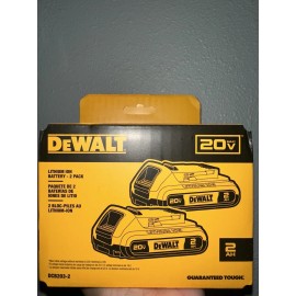 DEWALT 2pk NEW Genuine Dewalt 20 Volt 20v Max 2 Ah Li-Ion Batteries DCB203-2 Sealed Box