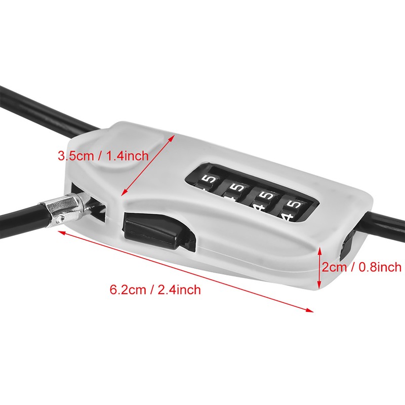 GIYO Anti theft 4-Digit Password Zinc Alloy Lock Steel Cable