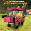 Extra Large Collapsible Garden Cart With Removable Canopy Foldable Four